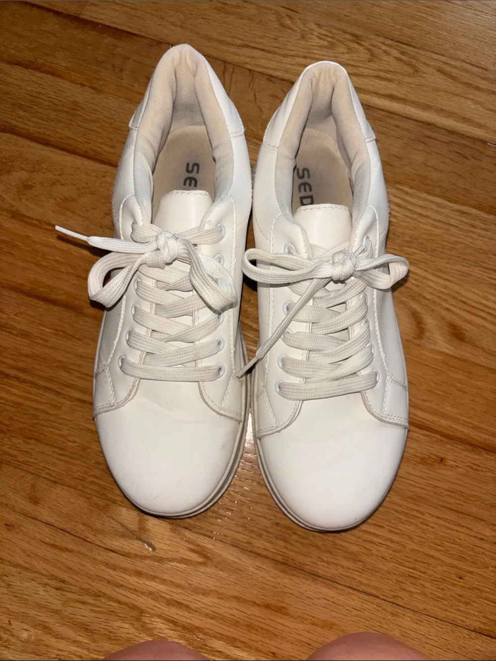 Classic White Platform Lace-Up Women's Sneakers